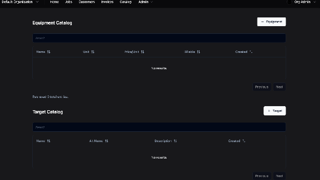 Catalog list screen