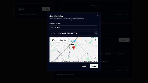 Add location modal