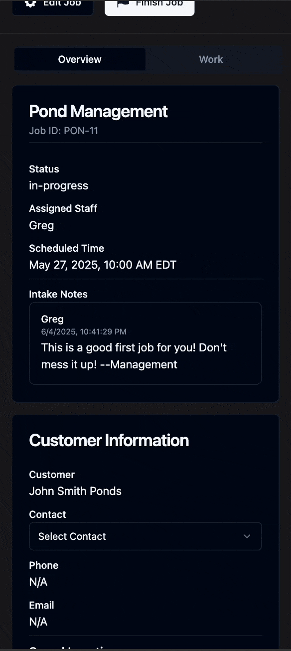 Mobile Job Detail Demo