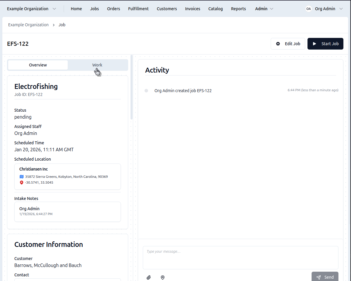 Job overview