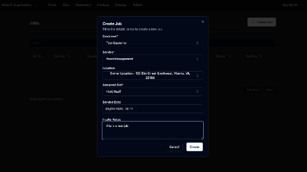 Creating a job in Zero Desk