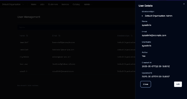 Edit existing user